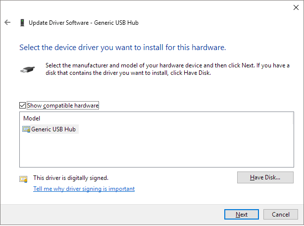 select driver to update
